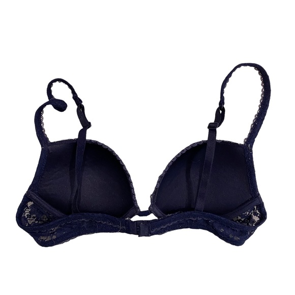 TEZENIA Dark Navy Navy Plunge Lace Padded Bra - Picture 2 of 5